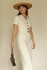 Moon River Ivory Collar Linen Jumpsuit - Thumbnail 5