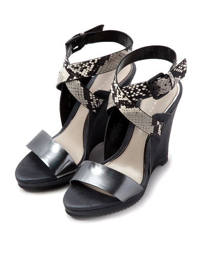ELIE TAHARI WESTON SNAKE STRAP WEDGE SANDAL ELIE TAHARI WESTON SNAKE STRAP WEDGE SANDAL