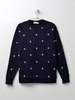 Maison Kitsuné ALL-OVER FOX HEAD EMBROIDERY SWEATSHIRT - NAVY - Thumbnail 1