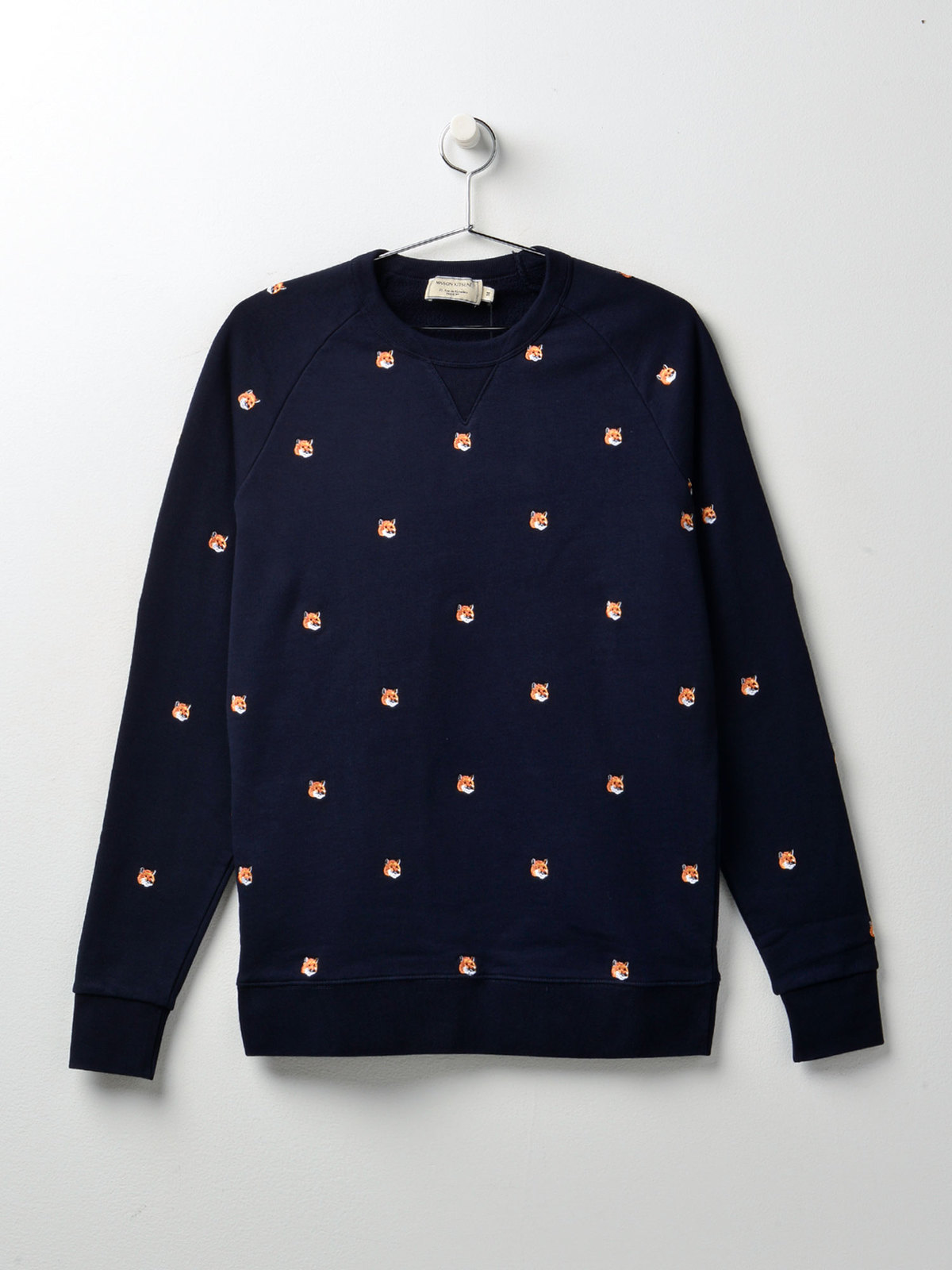 Maison Kitsuné ALL-OVER FOX HEAD EMBROIDERY SWEATSHIRT - NAVY - Image 1 of 5
