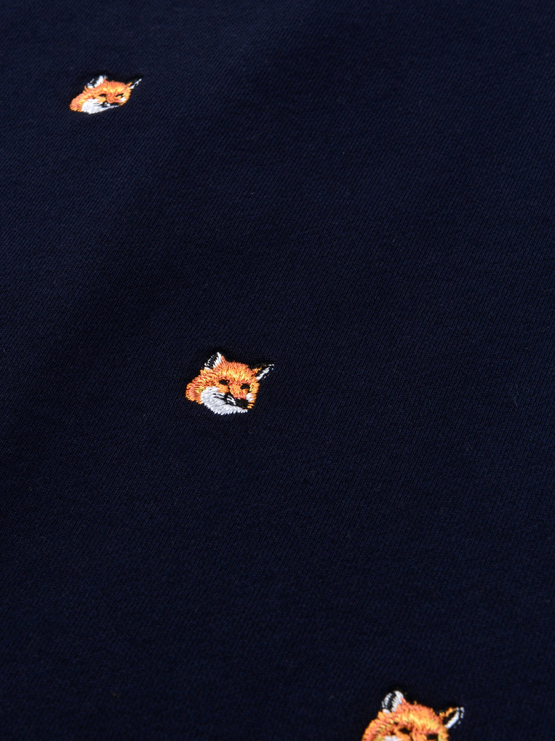 Maison Kitsun ALL-OVER FOX HEAD EMBROIDERY SWEATSHIRT - NAVY