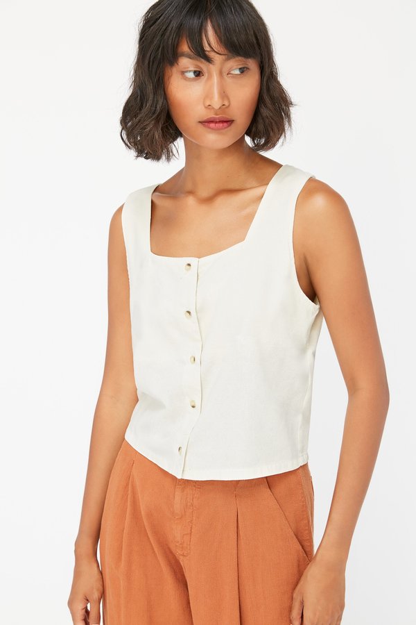 Lacausa Linnie Top - Natural Silk Lacausa Linnie Top - Natural Silk