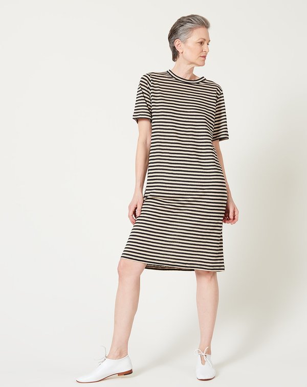 6397 Linen Tee Dress - Black/Natural 6397 Linen Tee Dress - Black/Natural