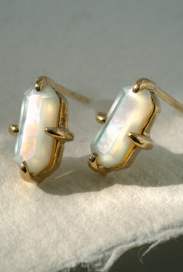 Laurie Fleming Emerald Studs - 14k Yellow Gold Laurie Fleming Emerald Studs - 14k Yellow Gold
