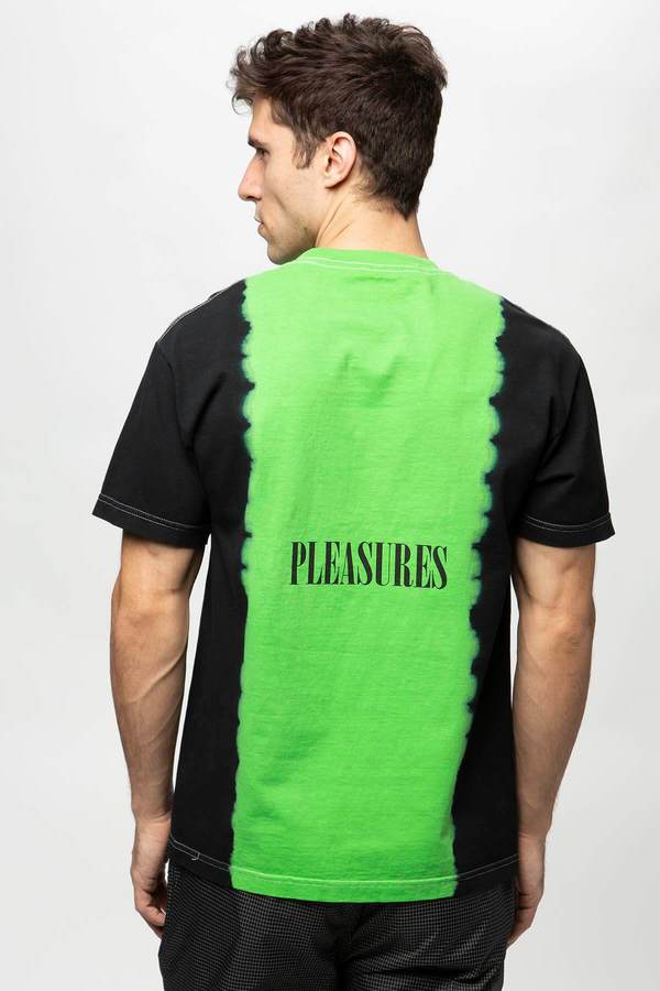 PLEASURES Breathe Split Dye T-Shirt - Black/Green PLEASURES Breathe Split Dye T-Shirt - Black/Green
