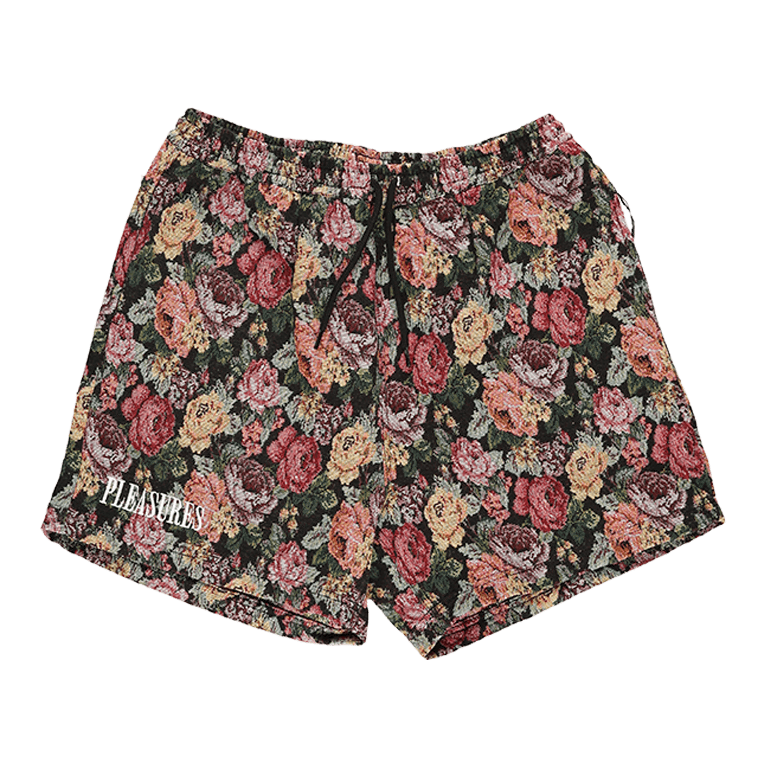 PLEASURES Floral Woven Shorts - Black | Garmentory