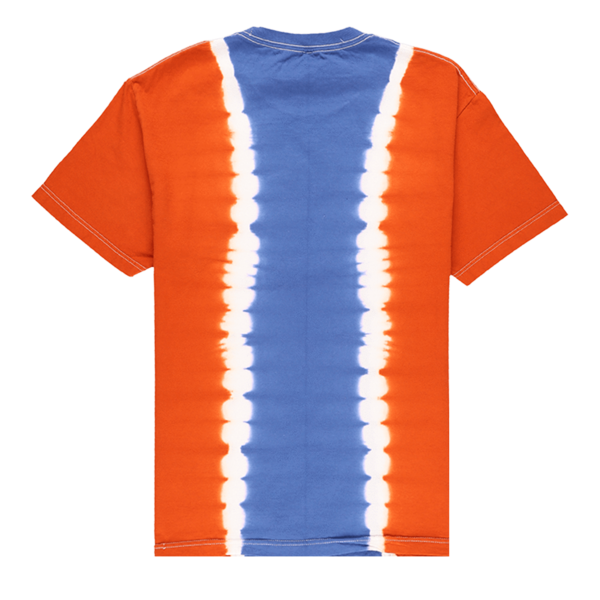 PLEASURES Gum Logo Split Dye T-Shirt - Orange/Blue PLEASURES Gum Logo Split Dye T-Shirt - Orange/Blue