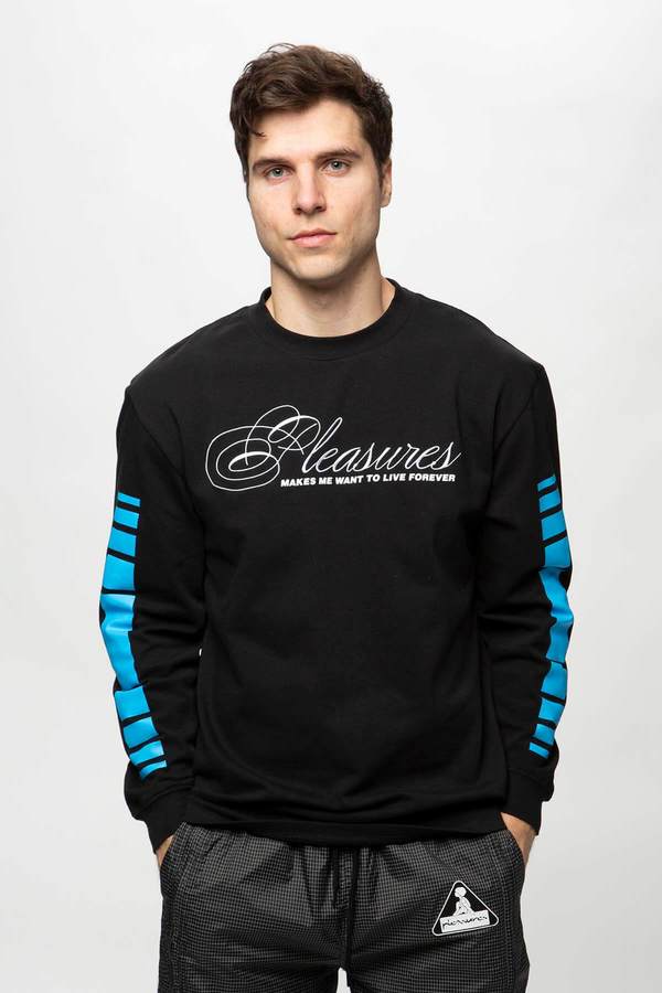 PLEASURES Live Forever Premium Long Sleeve T-Shirt - Black PLEASURES Live Forever Premium Long Sleeve T-Shirt - Black