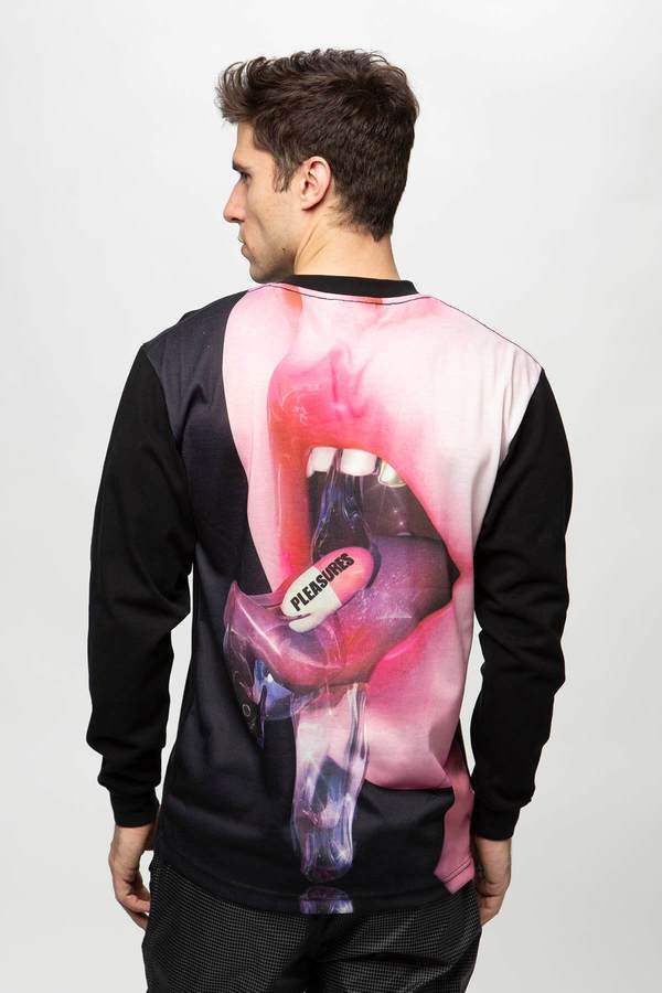 PLEASURES Medicine Premium Long Sleeve T-Shirt - Black PLEASURES Medicine Premium Long Sleeve T-Shirt - Black