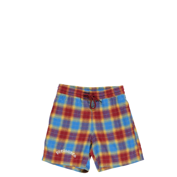 PLEASURES Shadow Plaid Shorts - Maroon PLEASURES Shadow Plaid Shorts - Maroon