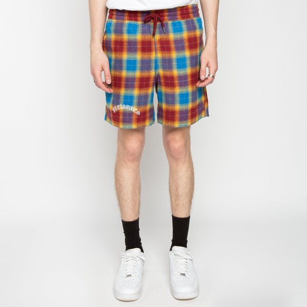PLEASURES Shadow Plaid Shorts - Maroon PLEASURES Shadow Plaid Shorts - Maroon