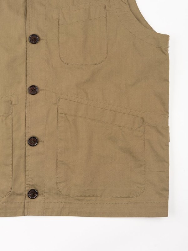 Universal Works Brixton Waistcoat Cotton Nylon Suiting - Khaki Universal Works Brixton Waistcoat Cotton Nylon Suiting - Khaki