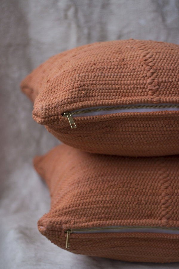 Cuttalossa & Co. Cotton Woven Pillow - Terracotta Cuttalossa & Co. Cotton Woven Pillow - Terracotta
