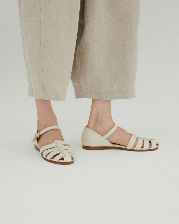 Monica Cordera Ivory Leather Sandals Monica Cordera Ivory Leather Sandals