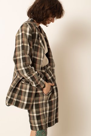 Preservation Vintage Blazer and Short Set - Black Plaid Preservation Vintage Blazer and Short Set - Black Plaid