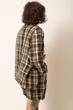 Preservation Vintage Blazer and Short Set - Black Plaid Preservation Vintage Blazer and Short Set - Black Plaid