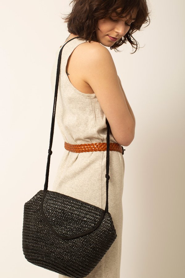 Preservation Vintage Straw Woven Bag - Black Preservation Vintage Straw Woven Bag - Black