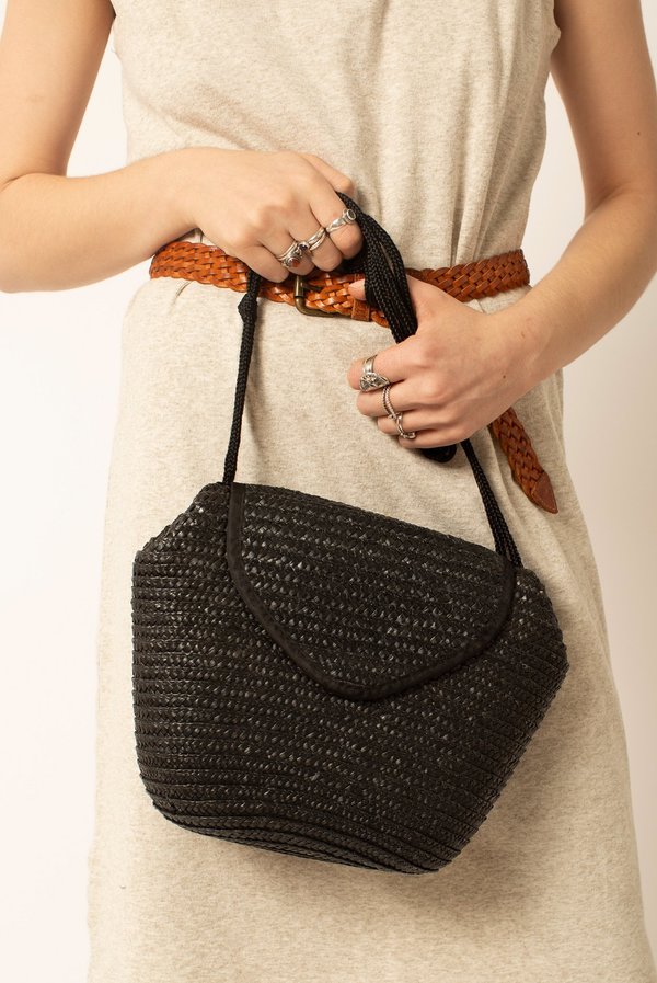 Preservation Vintage Straw Woven Bag - Black Preservation Vintage Straw Woven Bag - Black