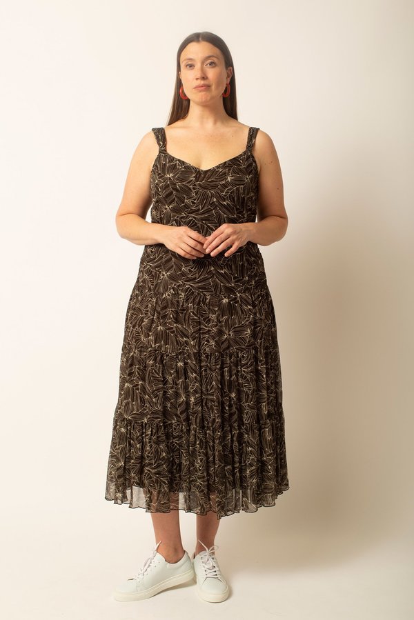 Preservation Vintage Floral Silk Dress - Brown Preservation Vintage Floral Silk Dress - Brown