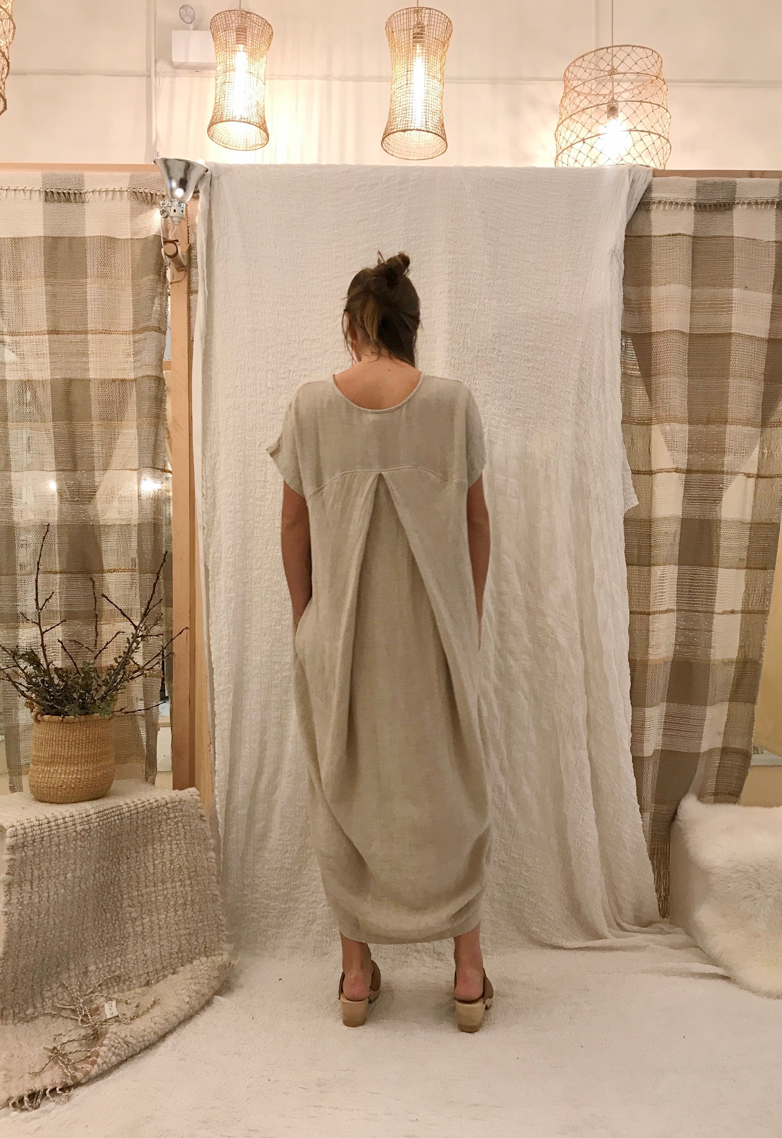 CHEVRON PLEATED COCOON DRESS main image 0