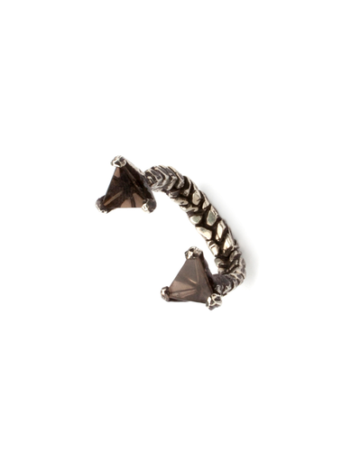 UNEARTHEN SILVER AND SMOKEY QUARTZ MINI PRISM RING UNEARTHEN SILVER AND SMOKEY QUARTZ MINI PRISM RING