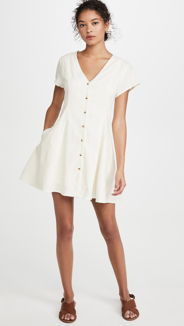 rollas linen shift dress Rollas Eve Linen Dress - Gold