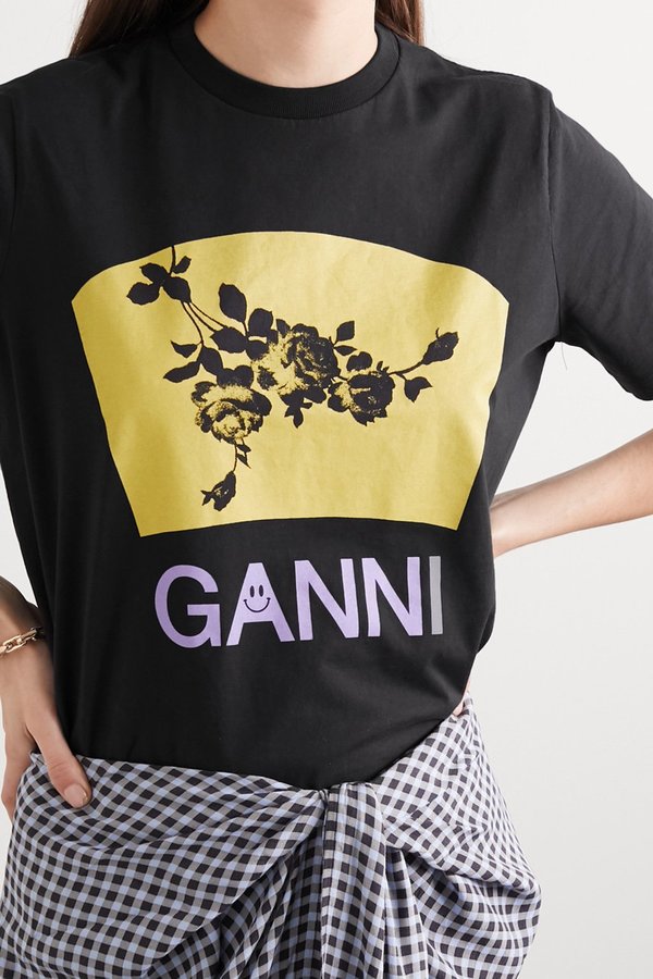 GANNI Miro T-SHIRT - Black | Garmentory