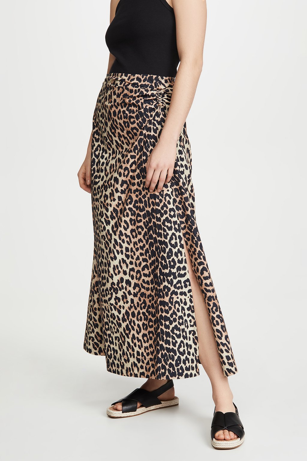 スカート Ganni Miaxi Skirt Multicolour Black and Gold Sparkle Rib Maxi Skirt | GANNI US