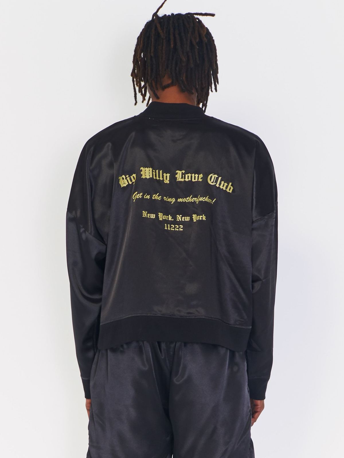 Willy Chavarria Satin Track Jacket - Black | Garmentory