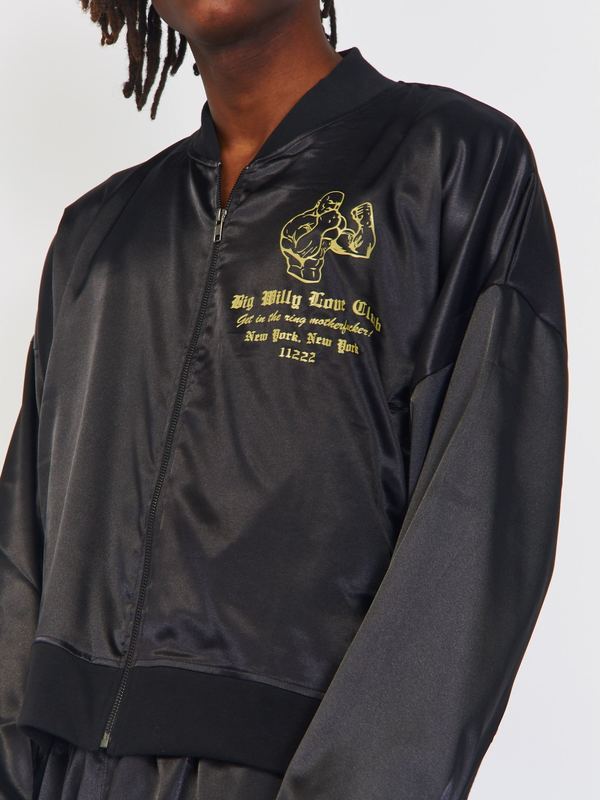 ジャケット・アウター SATIN TRACK JACKET /willy chavarria Willy Chavarria Satin Track Jacket - Black | Garmentory