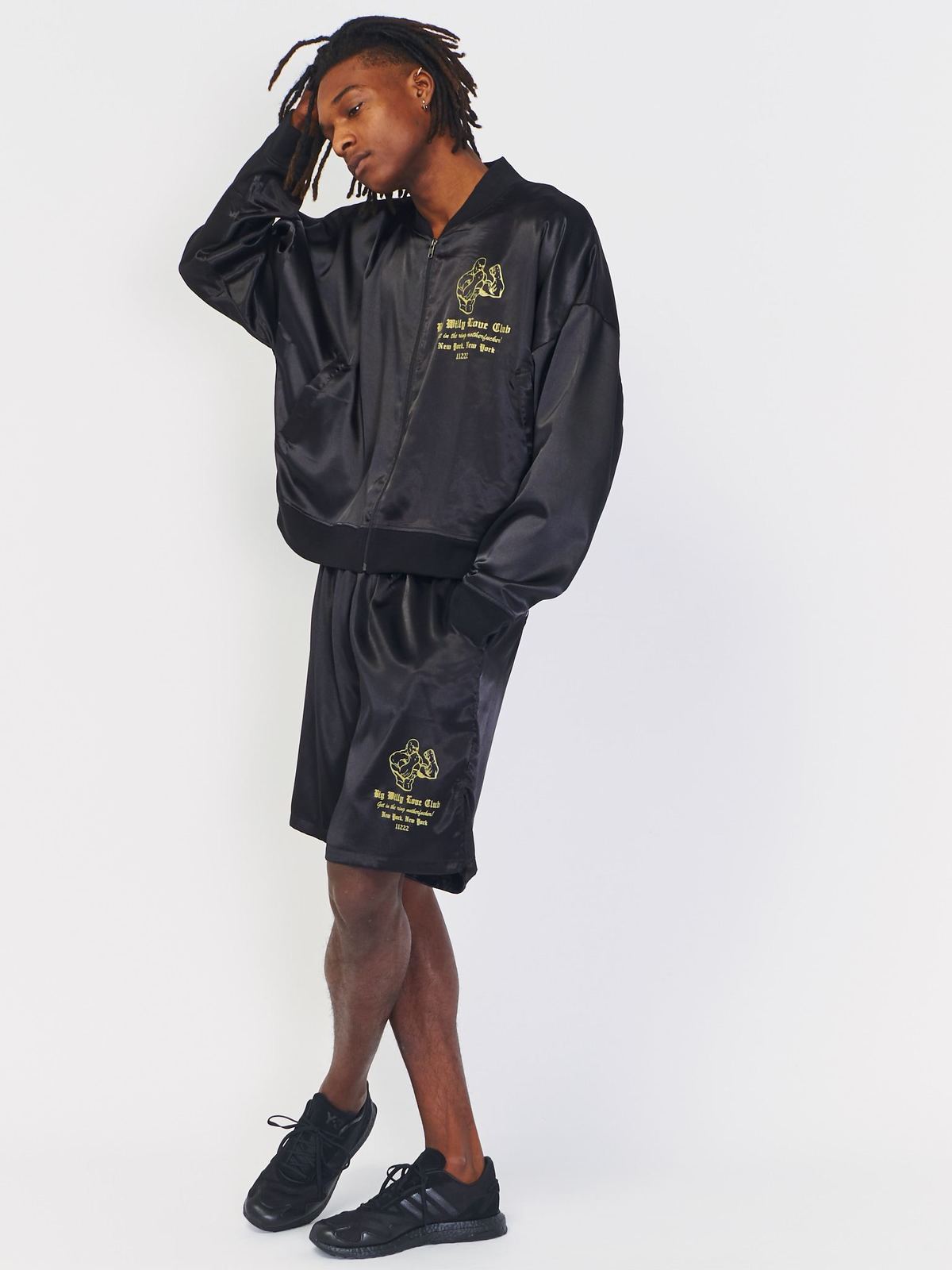 Willy Chavarria Satin Track Jacket - Black | Garmentory