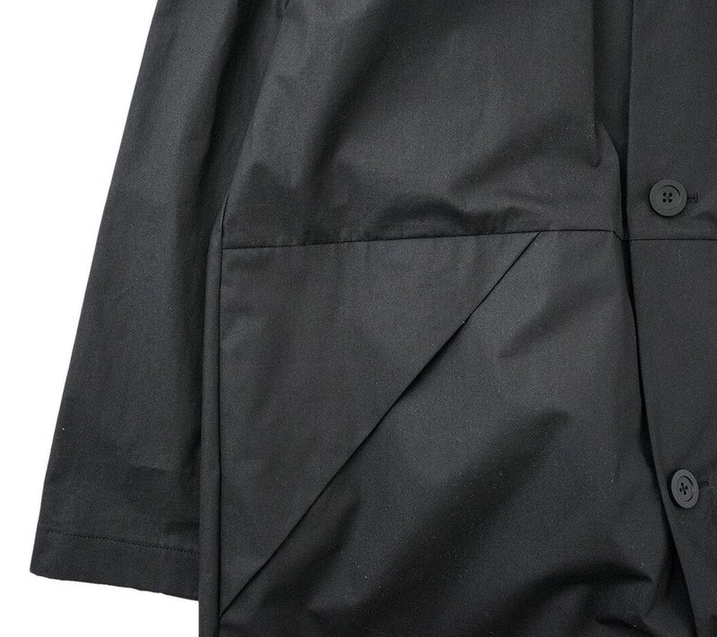 Still By Hand Oversized coated MAC - Black | Garmentory