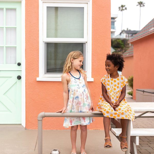 pink chicken monroe dress Kids Pink Chicken MONROE DRESS - multi sea creatures