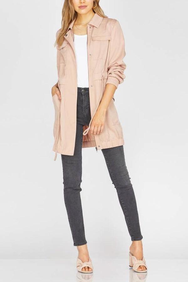 pink utility jacket