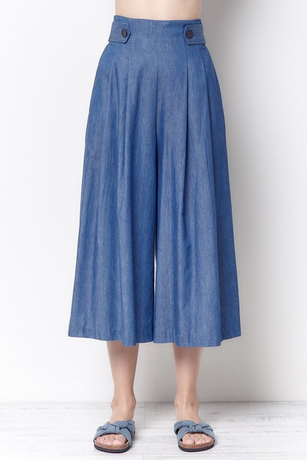 Corey Lynn Calter Trudy Chambray Wide Leg Pants