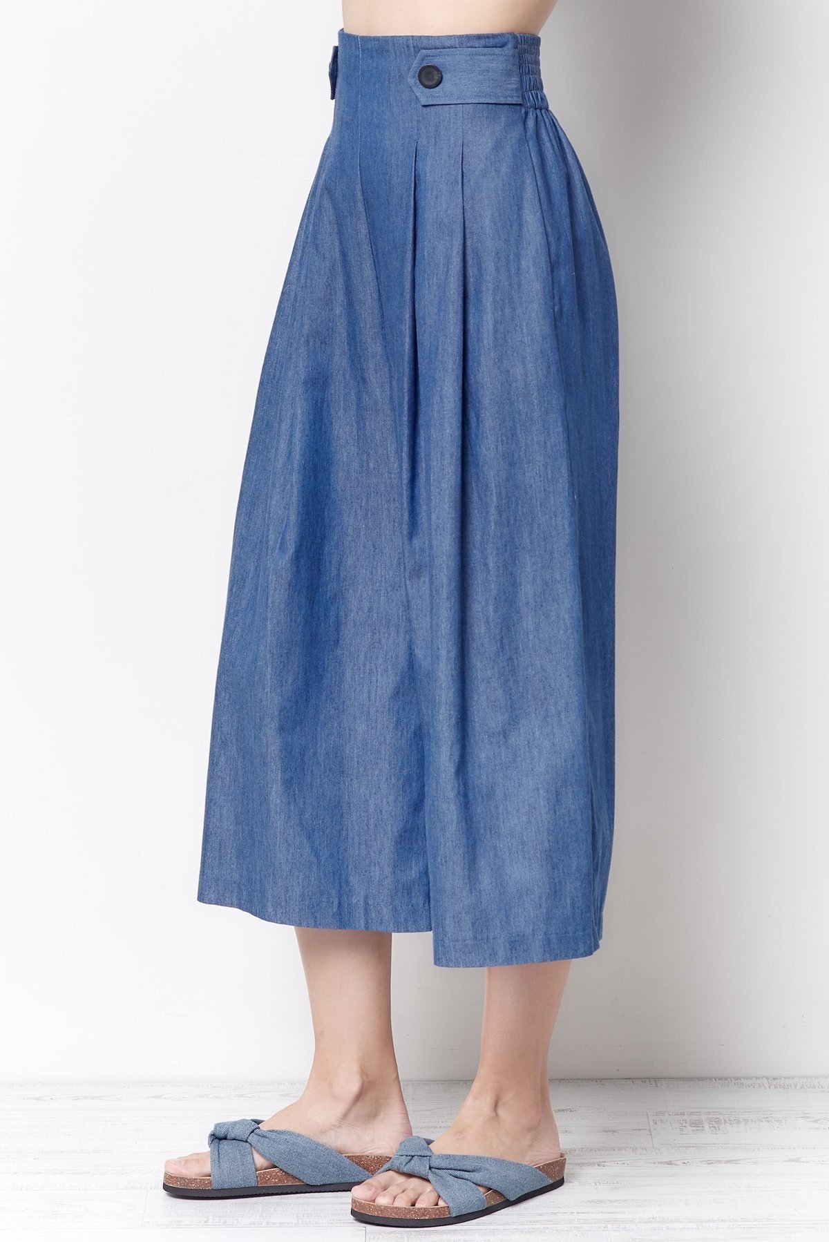 Corey Lynn Calter Trudy Chambray Wide Leg Pants - Image 2 of 3