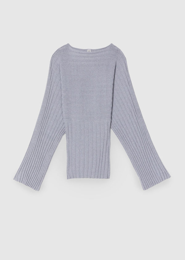 Totême RIB KNITTED TOP WITH LONG WIDE SLEEVES Totême RIB KNITTED TOP WITH LONG WIDE SLEEVES