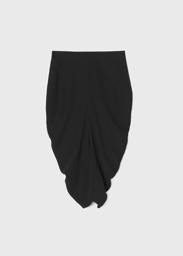 Totême SHAPED SKIRT WITH GATHERING AT FRONT - BLACK Totême SHAPED SKIRT WITH GATHERING AT FRONT - BLACK
