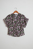Masscob Floral Cotton Blouse - Olive - Thumbnail 1