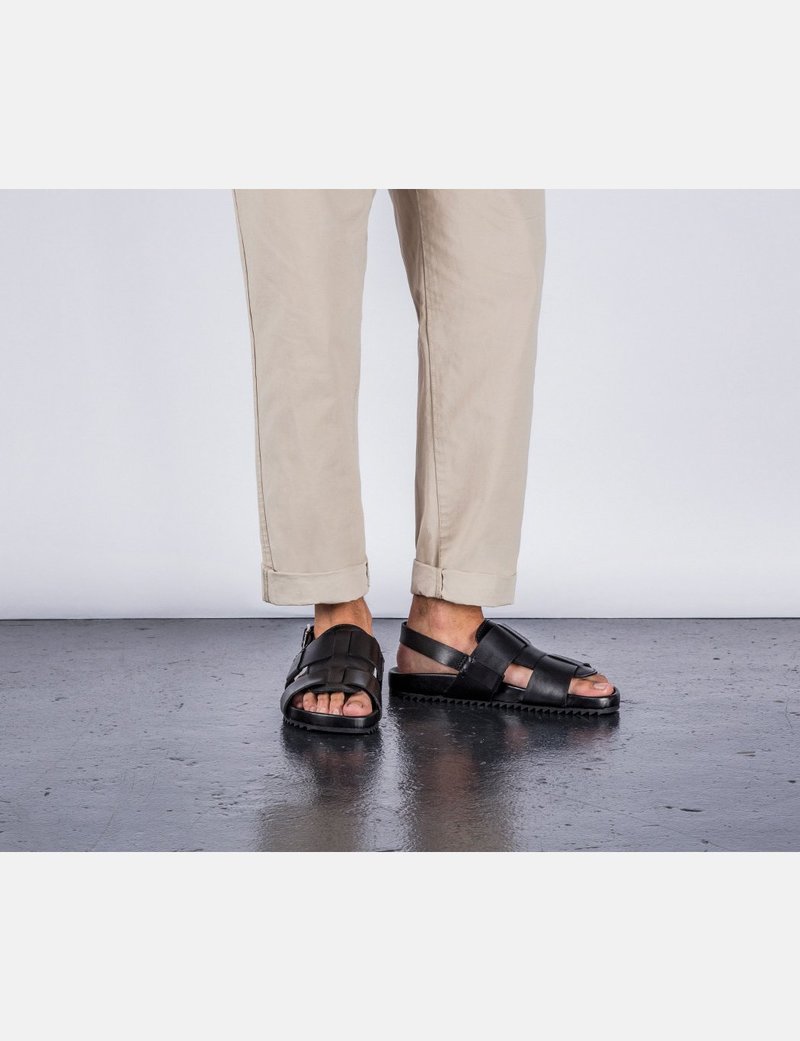 Grenson Wiley Leather Sandal - Black | Garmentory display picture 3