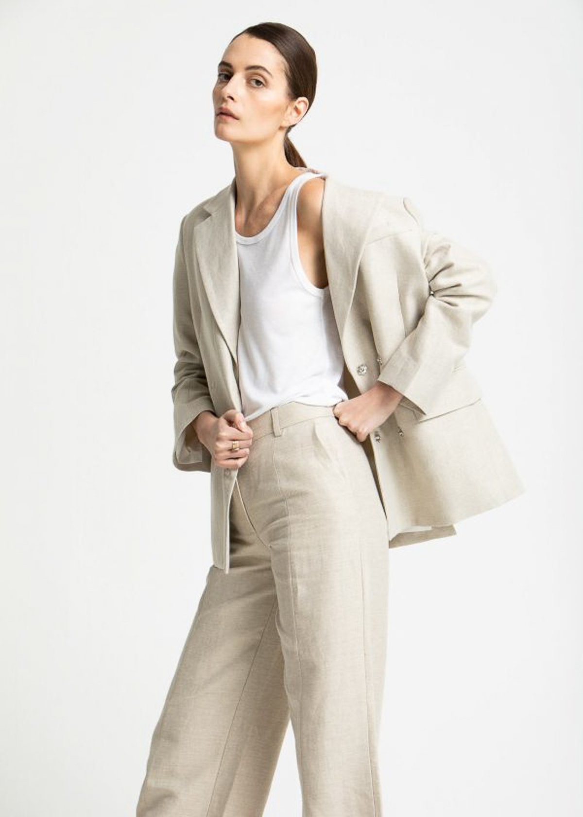 House of Dagmar Mindy linen pants - sand - Image 3 of 6