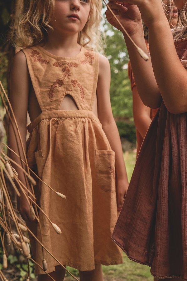 Kids Apolina Sylvie Pinafore - Hay | Garmentory