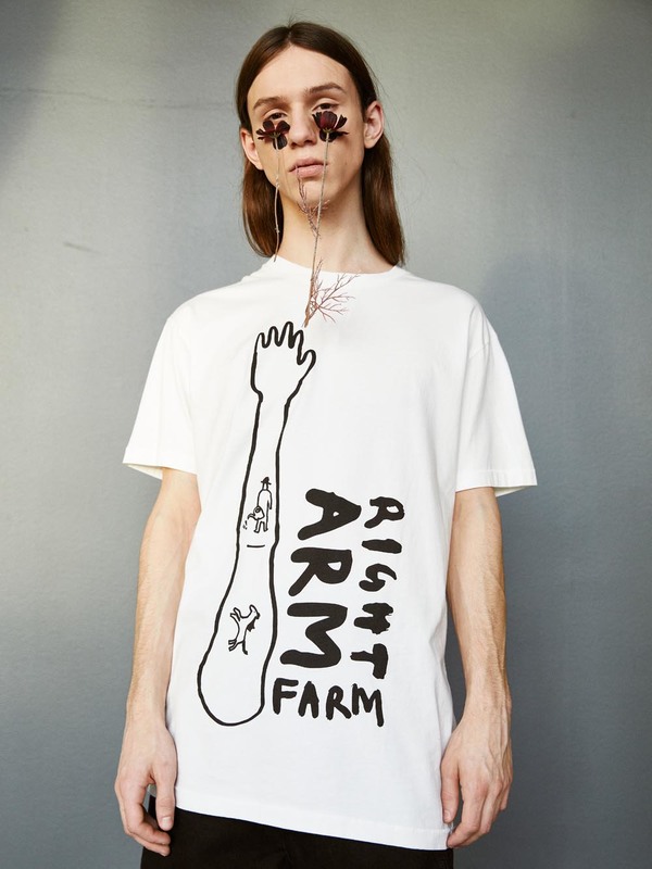 Henrik Vibskov Right Arm Farm T-Shirt - White Henrik Vibskov Right Arm Farm T-Shirt - White