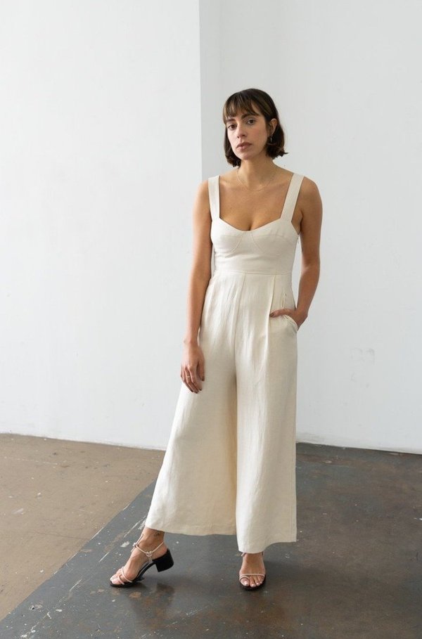 Waltz Bralette Jumpsuit in Dove Waltz Bralette Jumpsuit in Dove