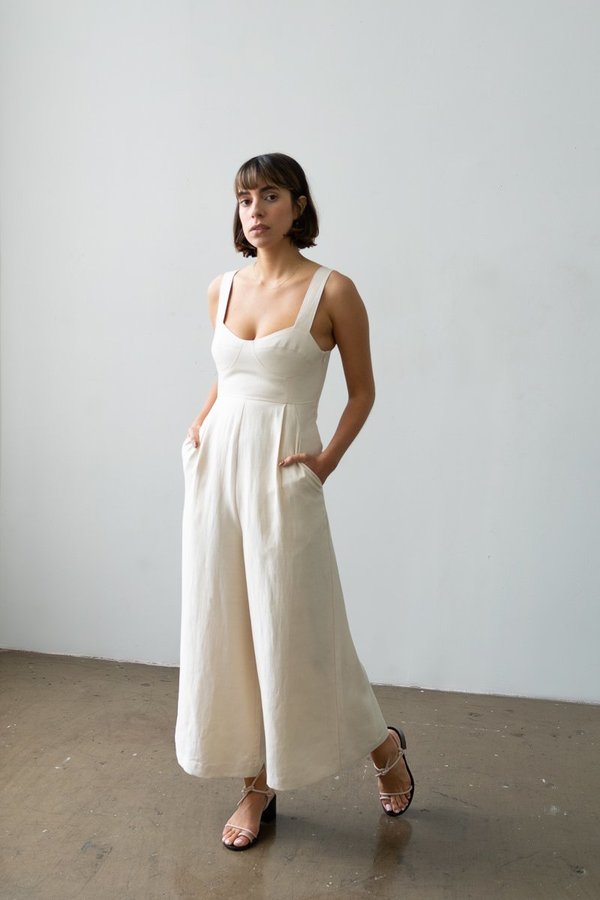 Waltz Bralette Jumpsuit in Dove Waltz Bralette Jumpsuit in Dove