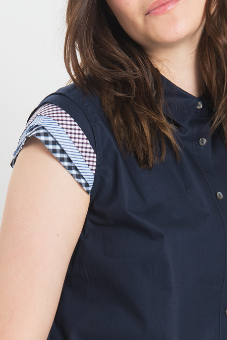 Rhié - Cap Sleeve Blouse in Navy Rhié - Cap Sleeve Blouse in Navy