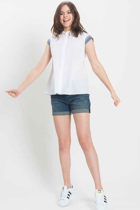 Rhié - Cap Sleeve Blouse in White Rhié - Cap Sleeve Blouse in White