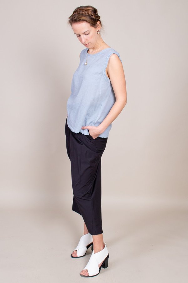 Raquel Allegra Muscle Tee - Dusty Blue Raquel Allegra Muscle Tee - Dusty Blue