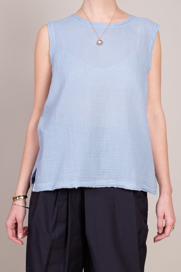 Raquel Allegra Muscle Tee - Dusty Blue Raquel Allegra Muscle Tee - Dusty Blue