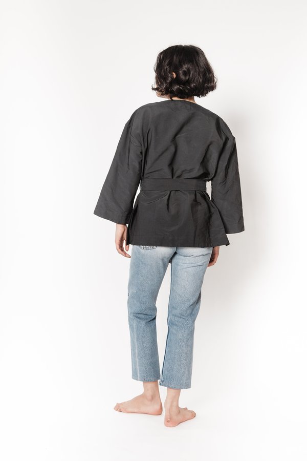 La Bete nylon kimono top - Black La Bete nylon kimono top - Black